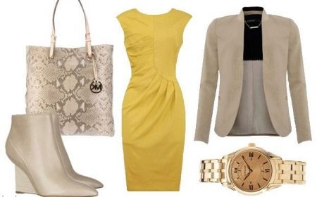 Pearl accessories for a yellow dress