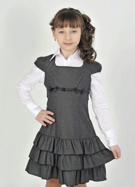 School dress for girls with wings sleeves