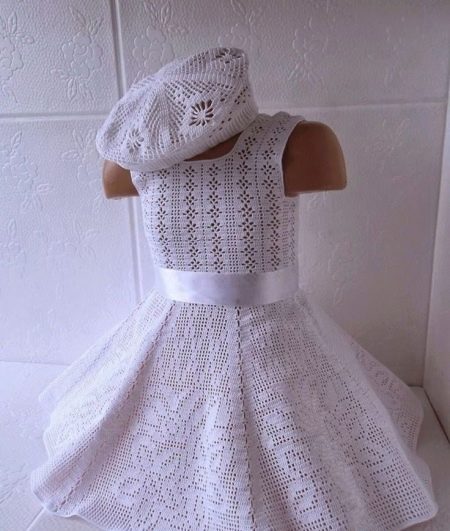 knitted dress for girls with sirloin pattern