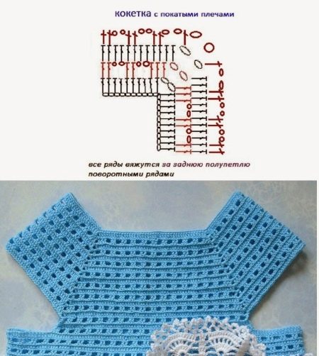 Scheme for an elegant crochet dress for a girl of 4-5 years old