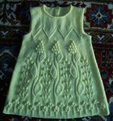 Sundress knitted with needles Grapevine