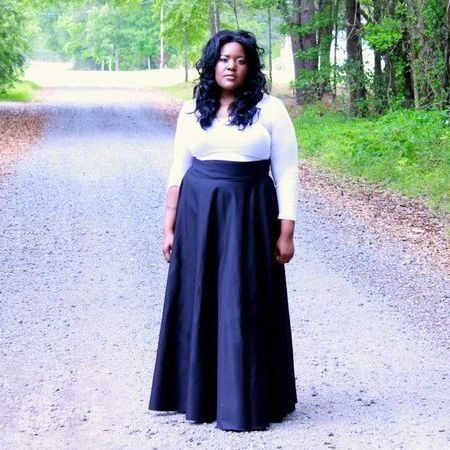 Long semi-sun skirt for obese women