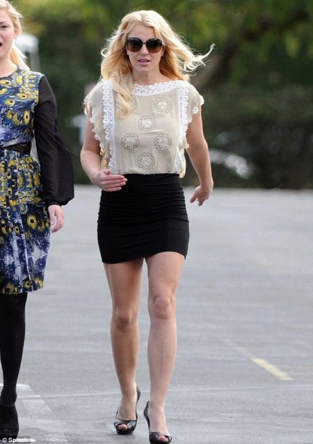 Figure apple glass Britney Spears in a skirt