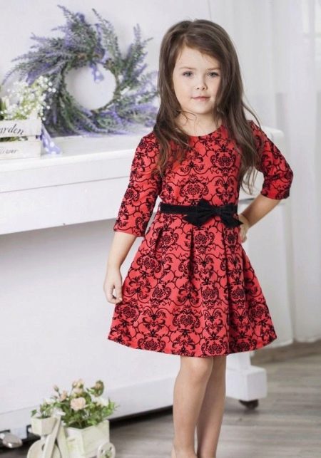 New Year's red short dress for girls