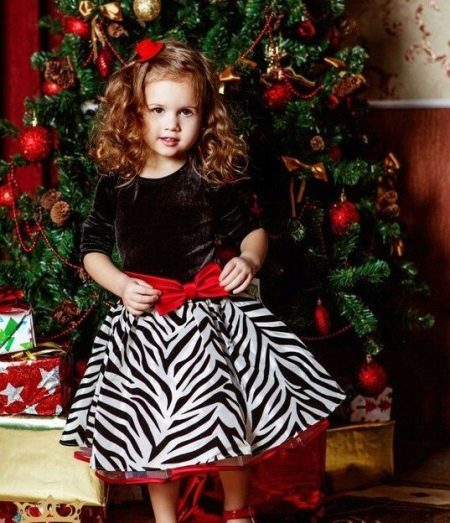 New Year's dress for girls black and white