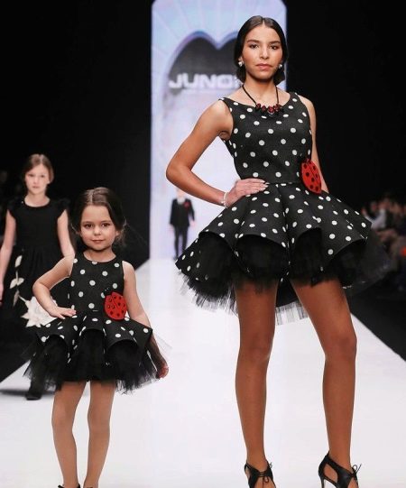 New Year's dress for a girl in the style of family look