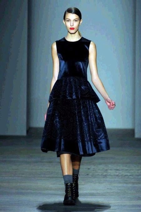 A-line velor dress