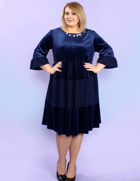 Velor dress for plump