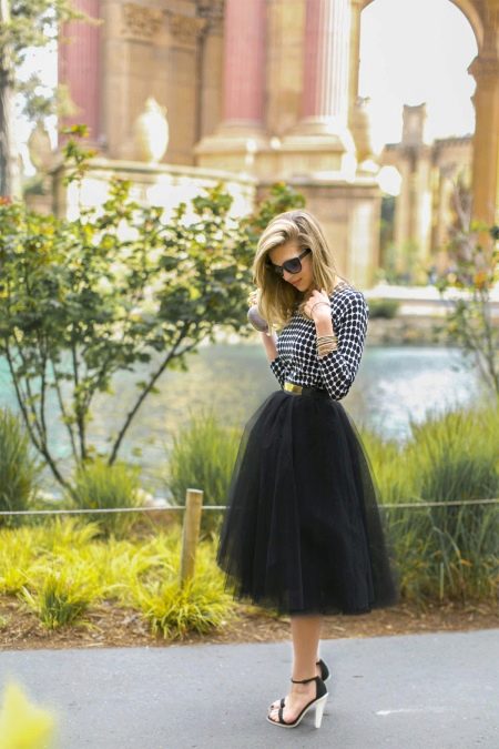 Black full midi skirt