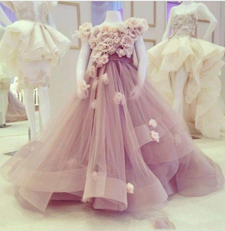 Chic designer fluffy dress for girls