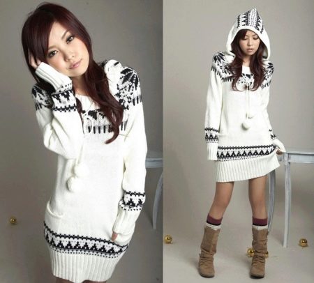 Robe pull d'hiver pour filles