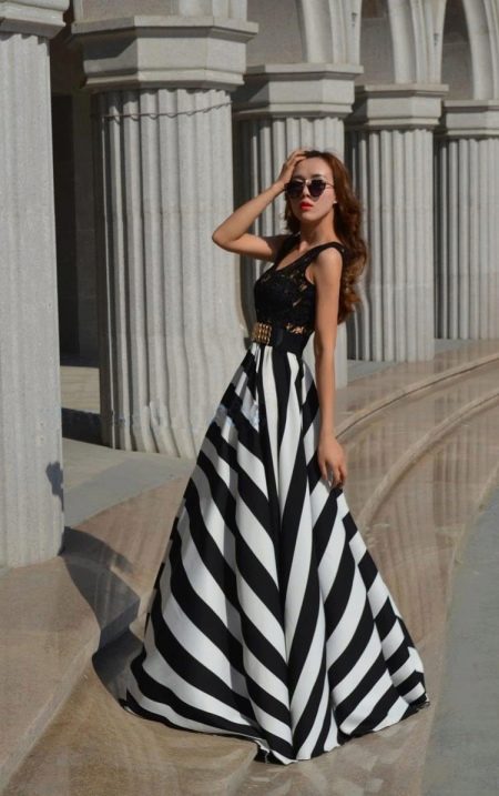 striped long skirt