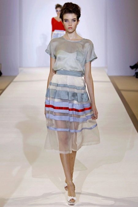 sheer striped skirt