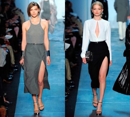 Straight cut skirts with slit